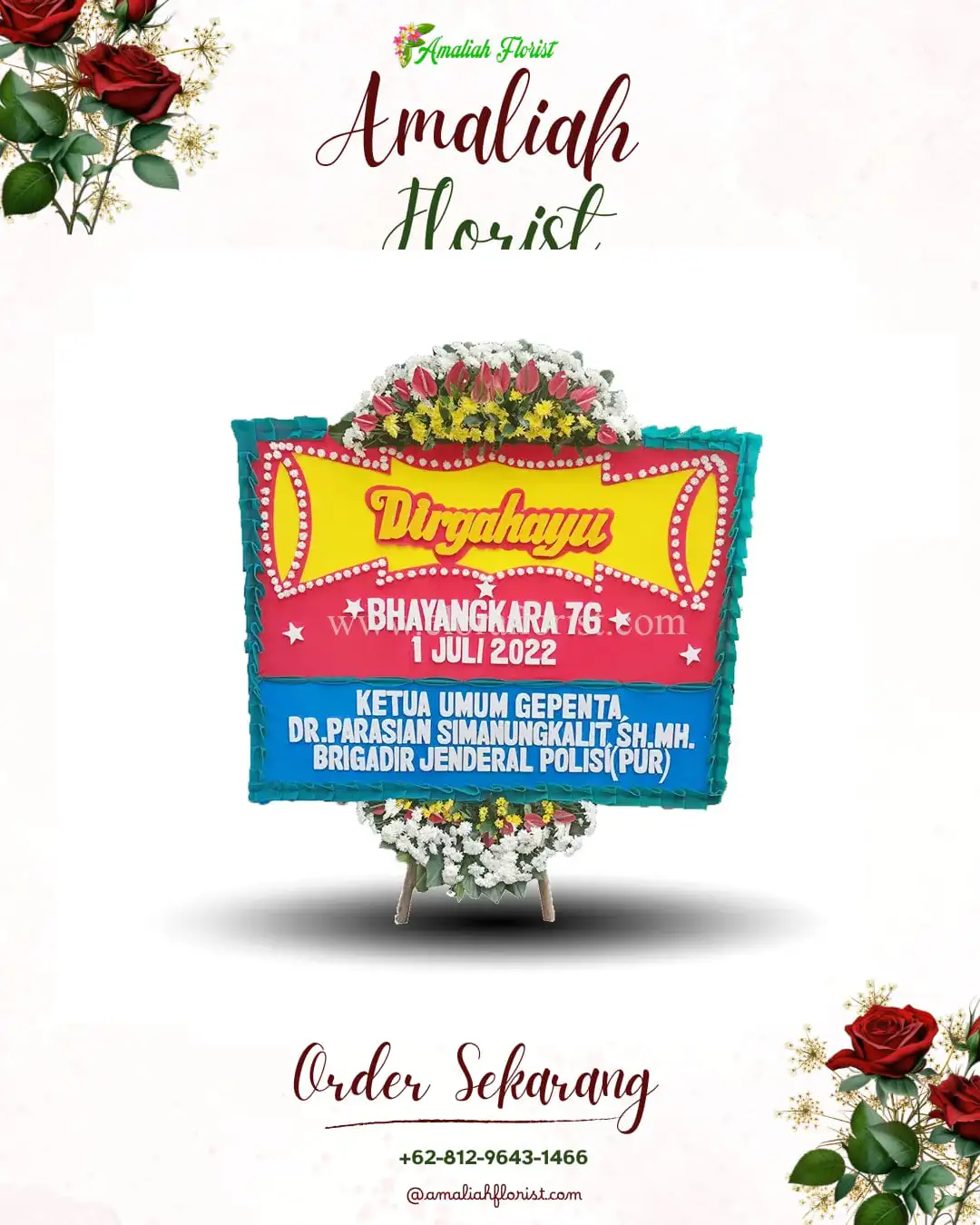 Papan Bunga HUT Ulang Tahun Puring Kencana